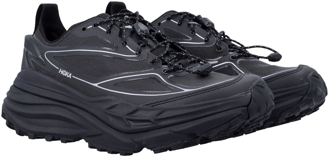 Hoka Stinson One7 Black Silver Zwart