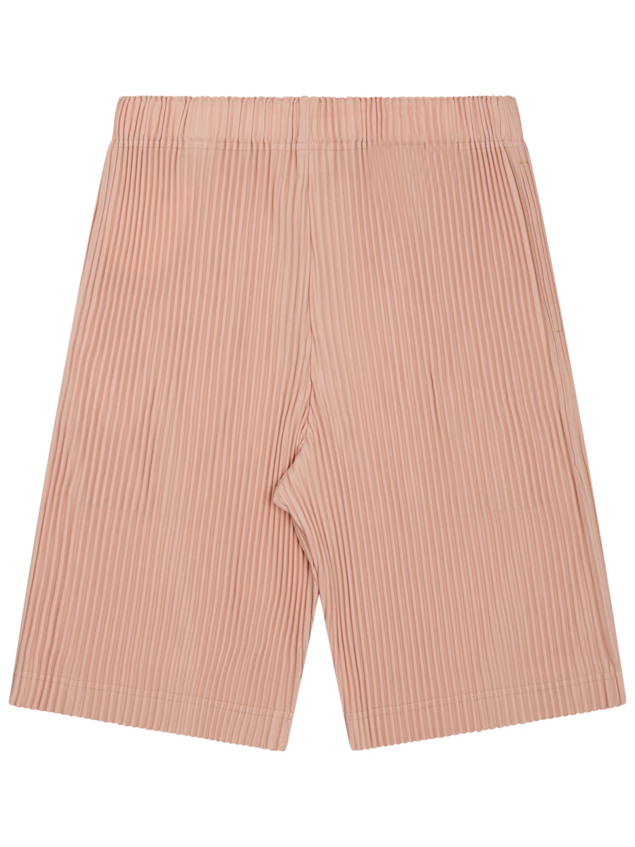 HOMME PLISSÉ ISSEY MIYAKE Pleated Neutrals Shorts With Elastic Waistband Neutraal