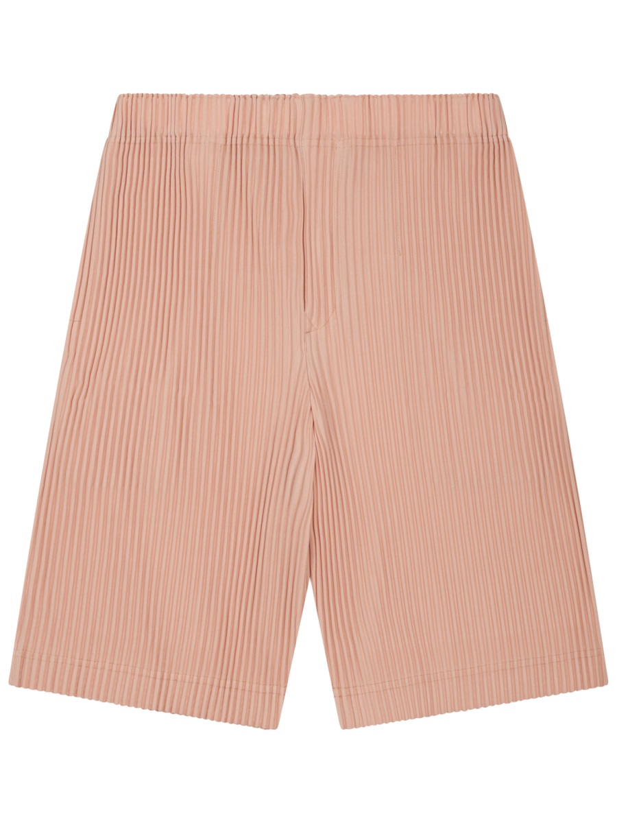 HOMME PLISSÉ ISSEY MIYAKE Pleated Neutrals Shorts With Elastic Waistband Neutraal