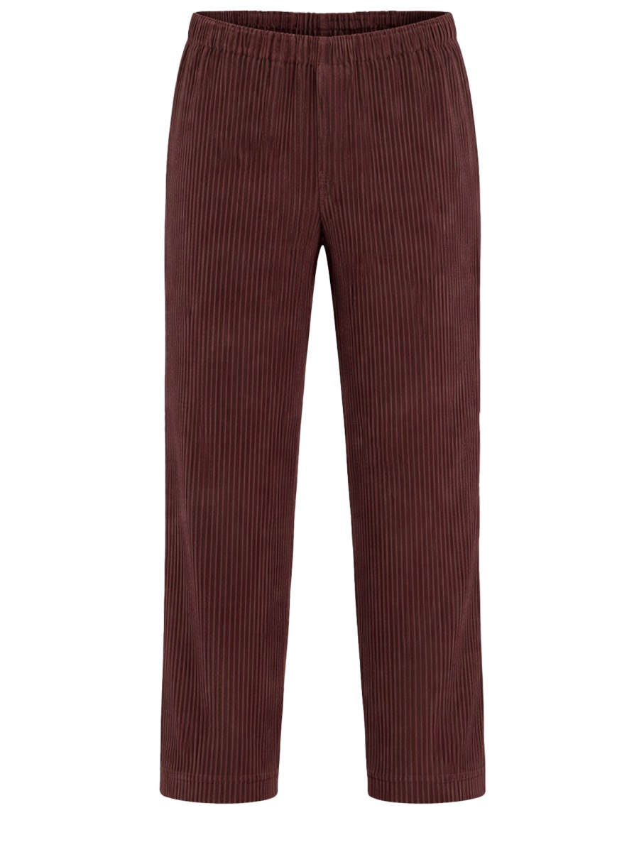 HOMME PLISSÉ ISSEY MIYAKE Grey Pleated Polyester Cropped Pants Zwart