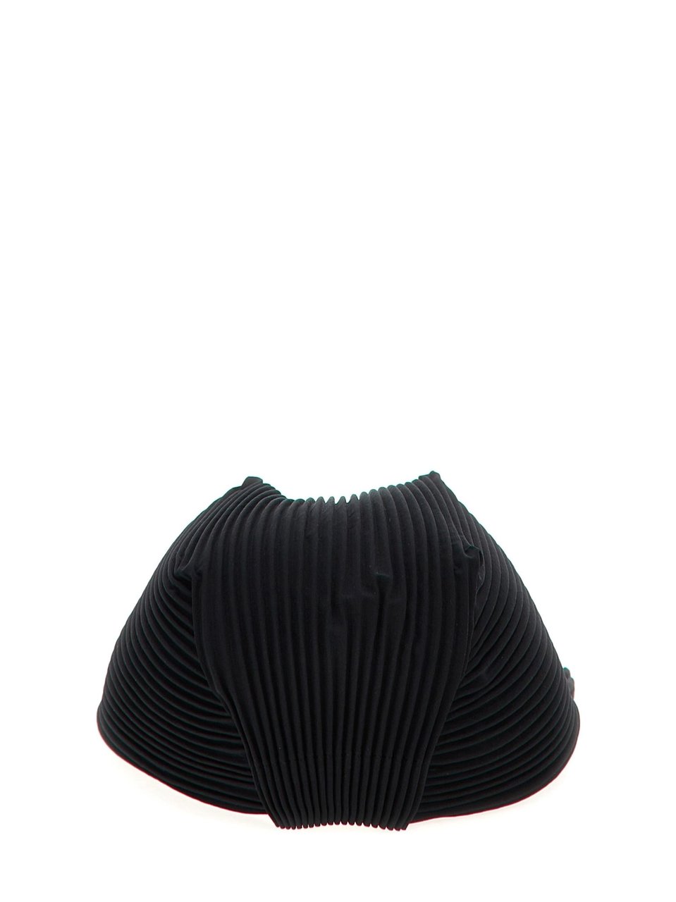 HOMME PLISSÉ ISSEY MIYAKE Textured Pleated Curved Brim Hat Zwart