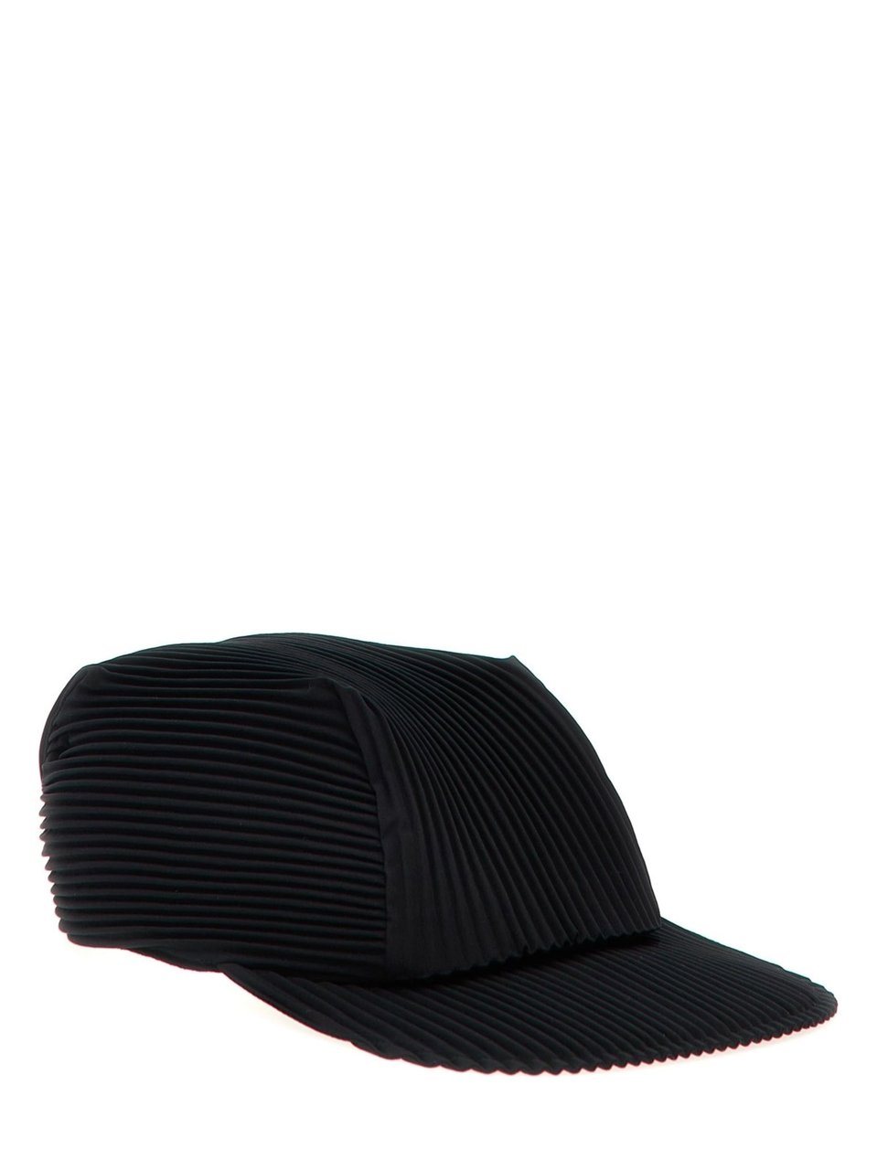 HOMME PLISSÉ ISSEY MIYAKE Textured Pleated Curved Brim Hat Zwart