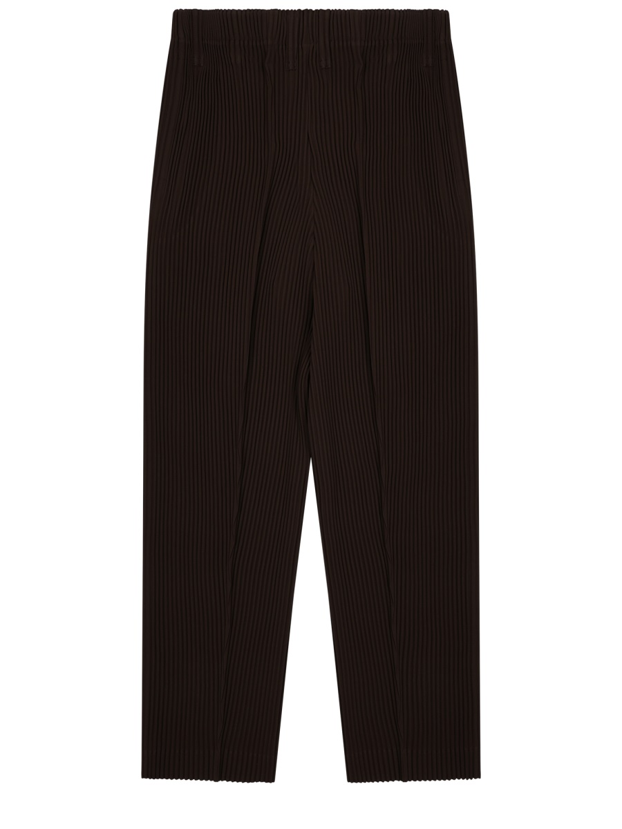 HOMME PLISSÉ ISSEY MIYAKE March Pleated Texture Tuxedo Palazzo Pants Zwart
