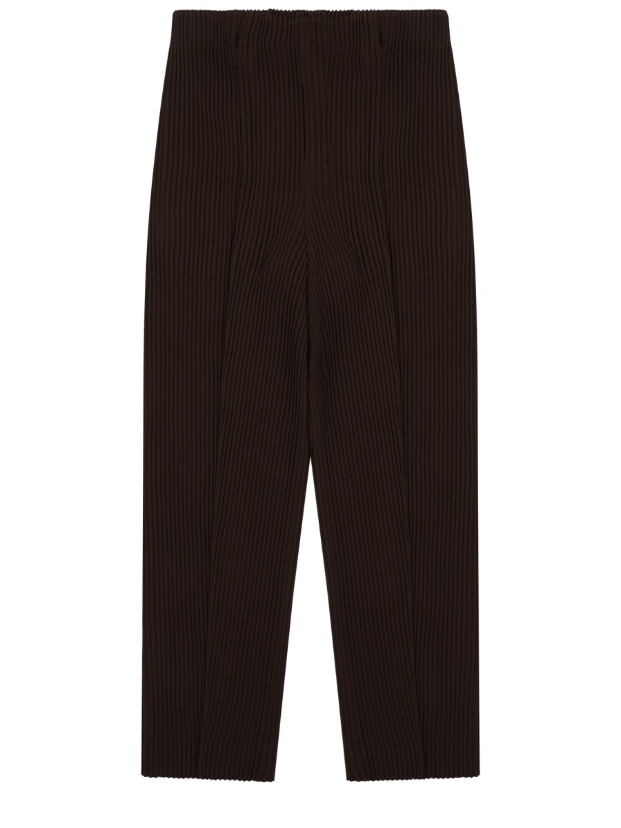 HOMME PLISSÉ ISSEY MIYAKE March Pleated Texture Tuxedo Palazzo Pants Zwart