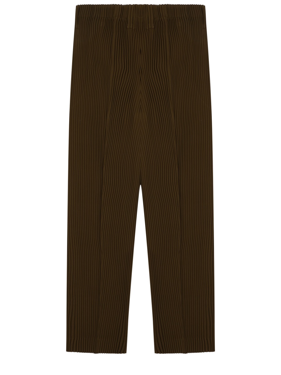 HOMME PLISSÉ ISSEY MIYAKE Neutrals Cropped Pleated Straight-Leg Pants Zwart