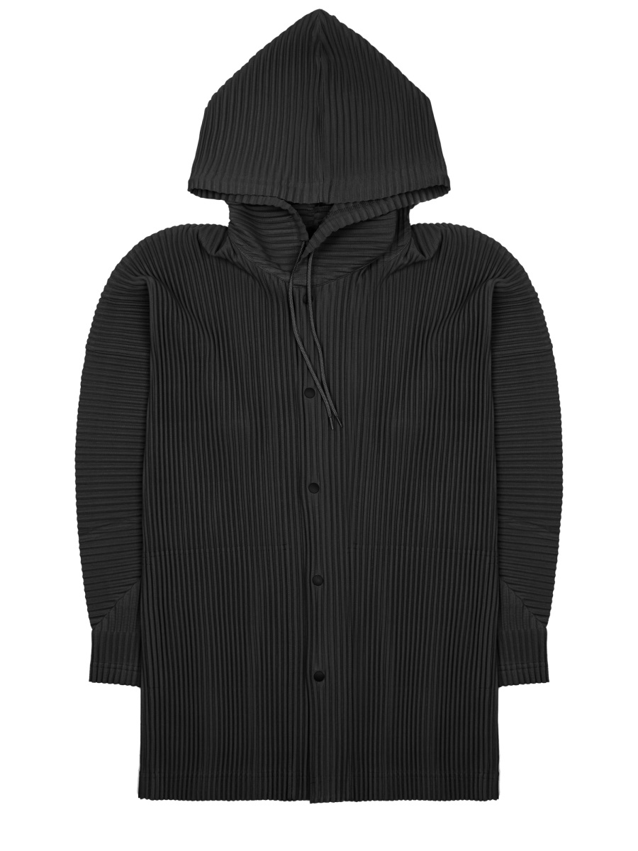 HOMME PLISSÉ ISSEY MIYAKE Pleated Sweatshirt With Buttons Zwart