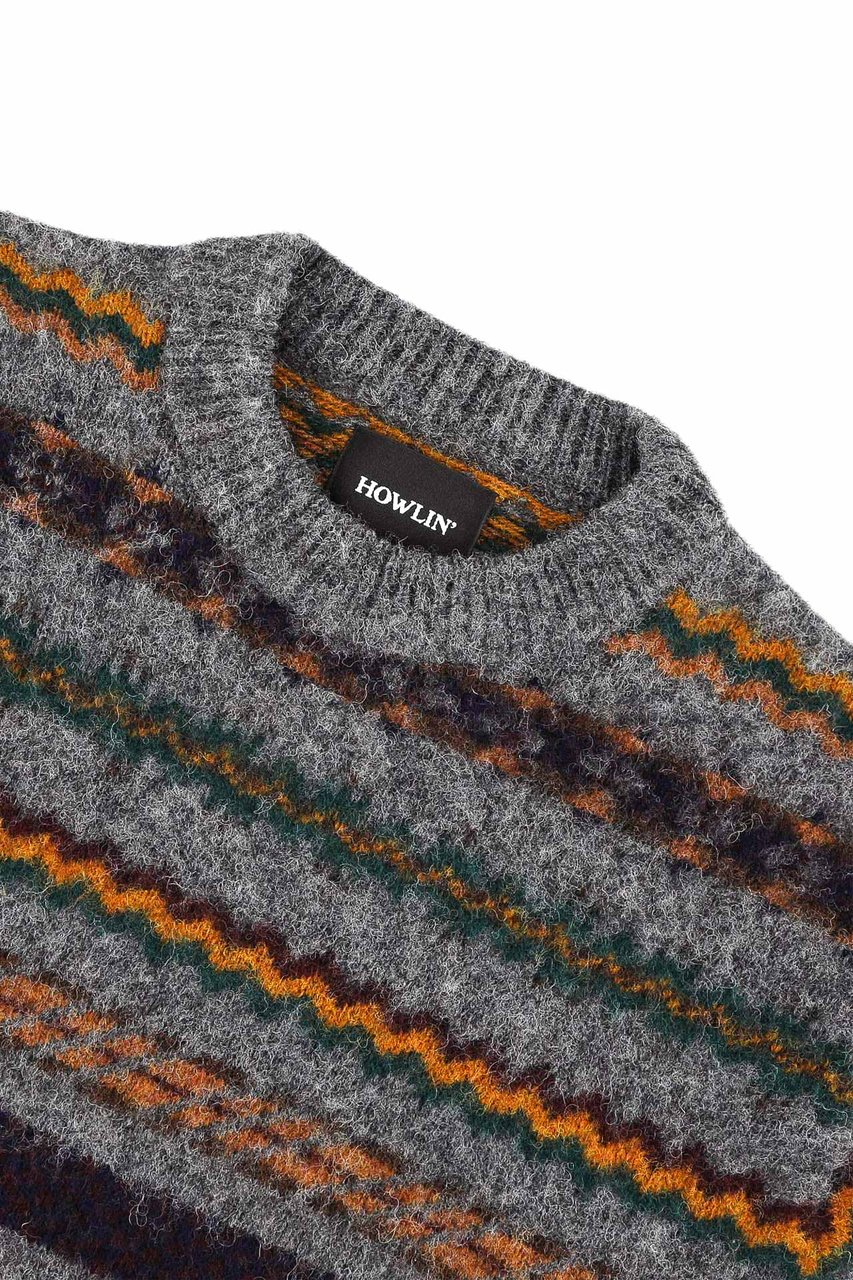 Howlin Shetland Wool Nordic Design Crewneck Sweater Grijs