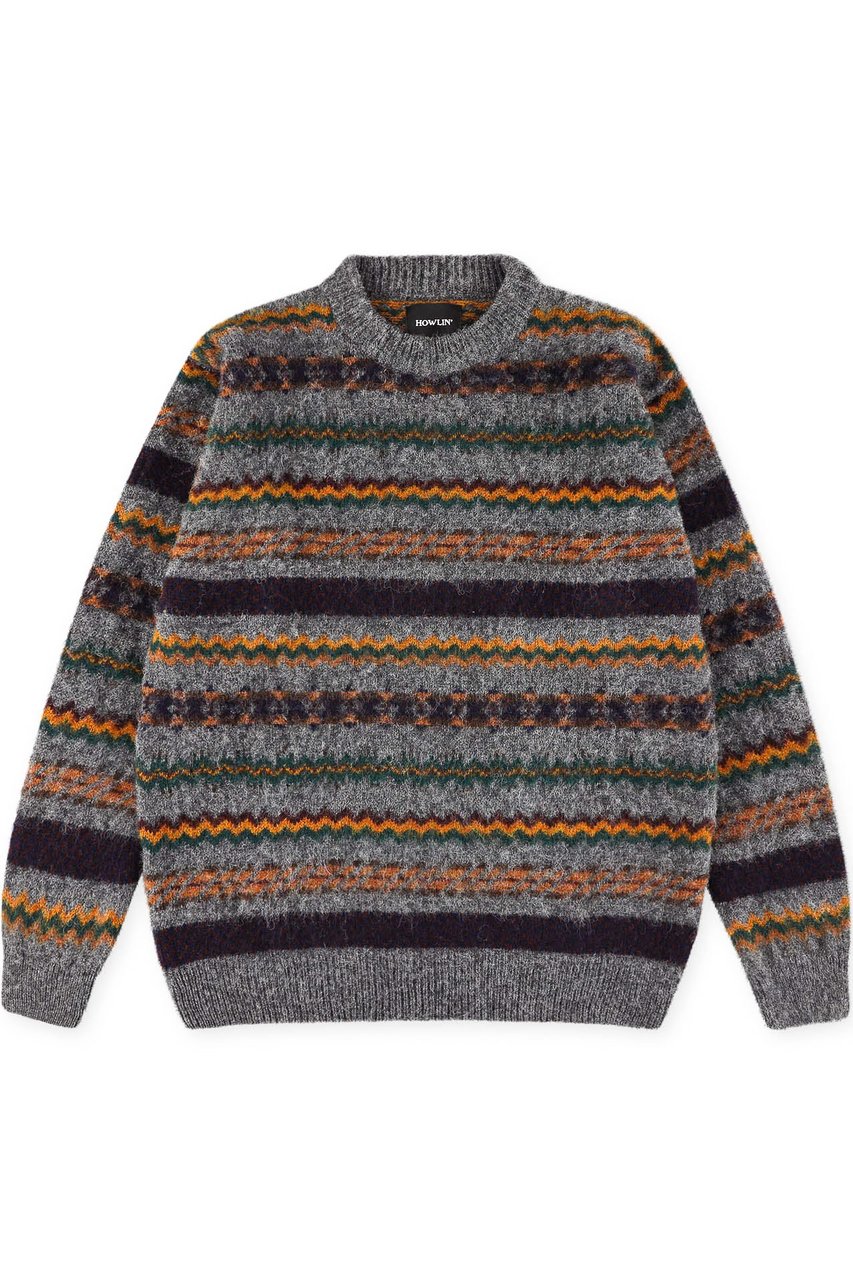 Howlin Shetland Wool Nordic Design Crewneck Sweater Grijs