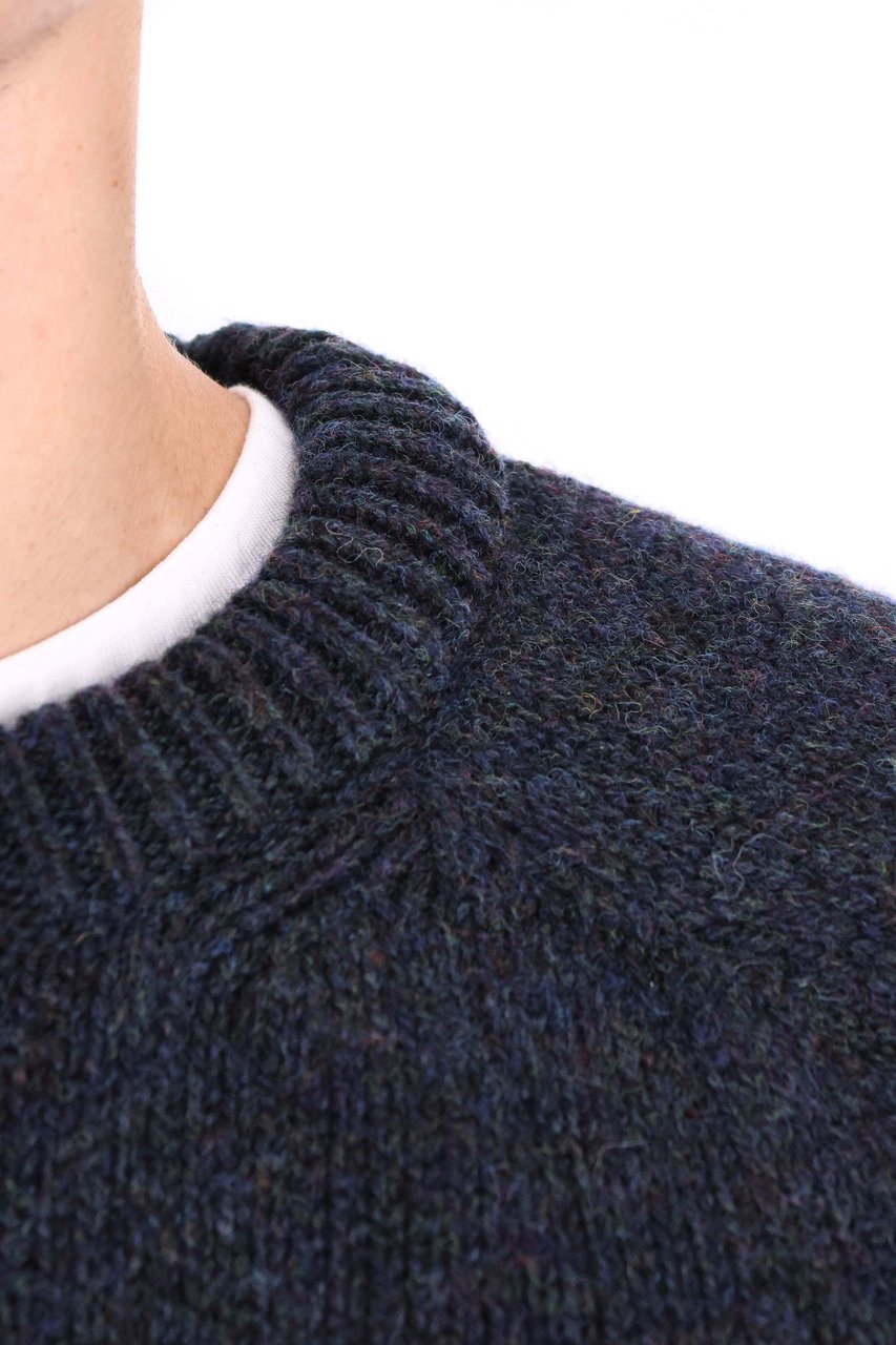 Howlin Shetland Boxy Fit Wool Crewneck Sweater Zwart