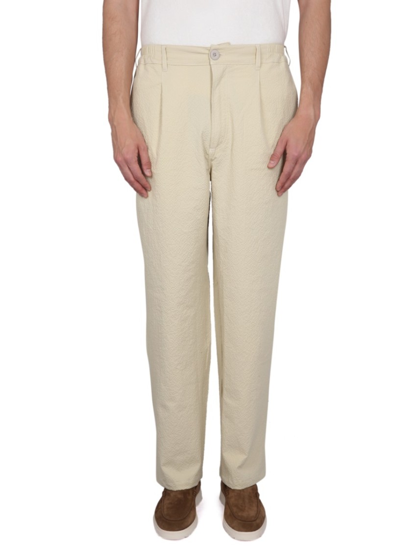 Howlin Relaxed-Fit Textured Cotton Pants Neutraal