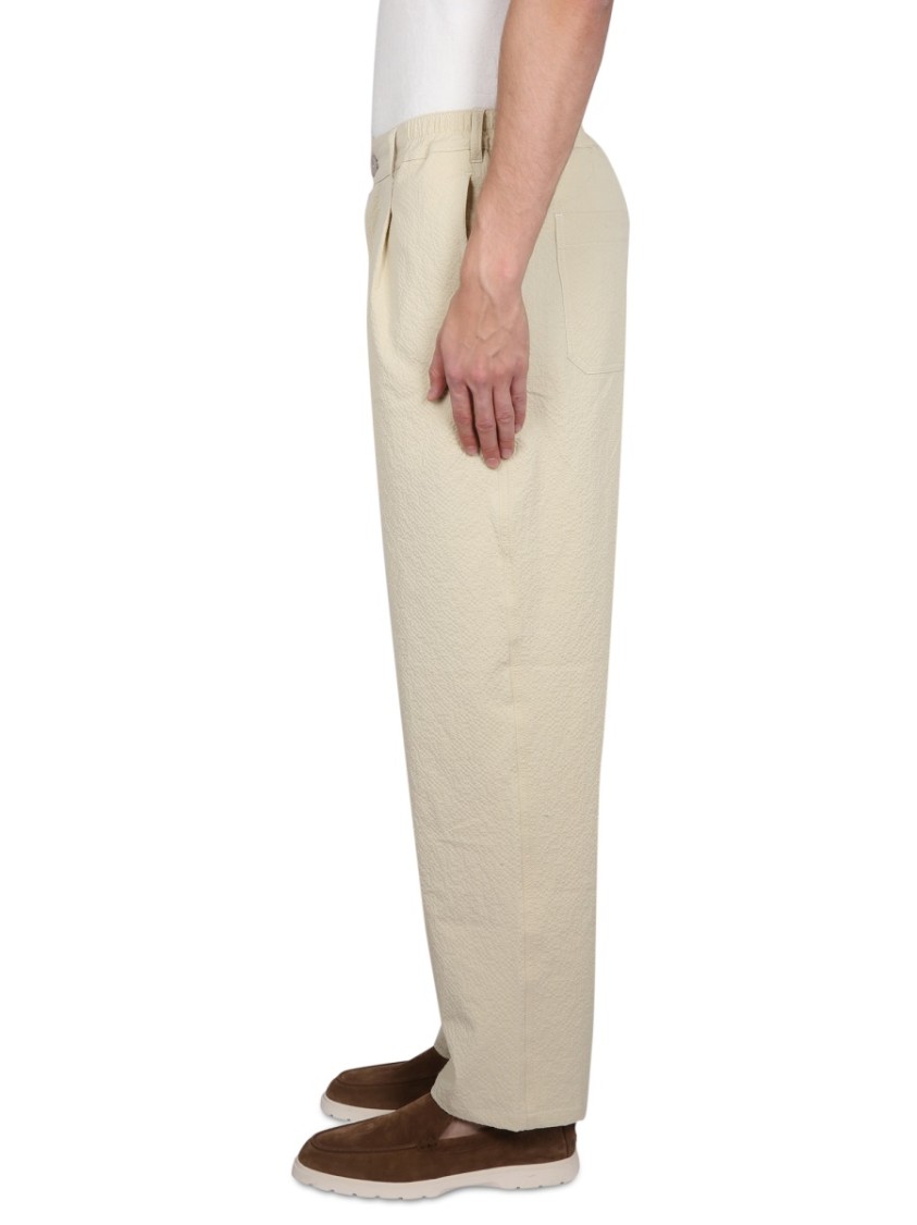 Howlin Relaxed-Fit Textured Cotton Pants Neutraal