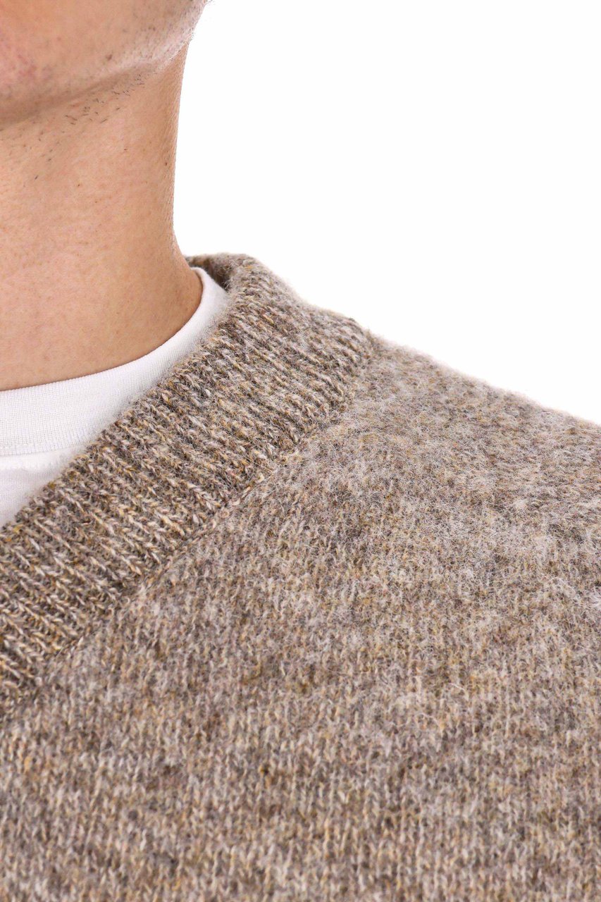 Howlin Shetland Boxy Fit Wool V-Neck Sweater Roze