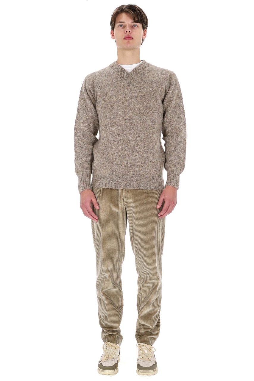 Howlin Shetland Boxy Fit Wool V-Neck Sweater Roze
