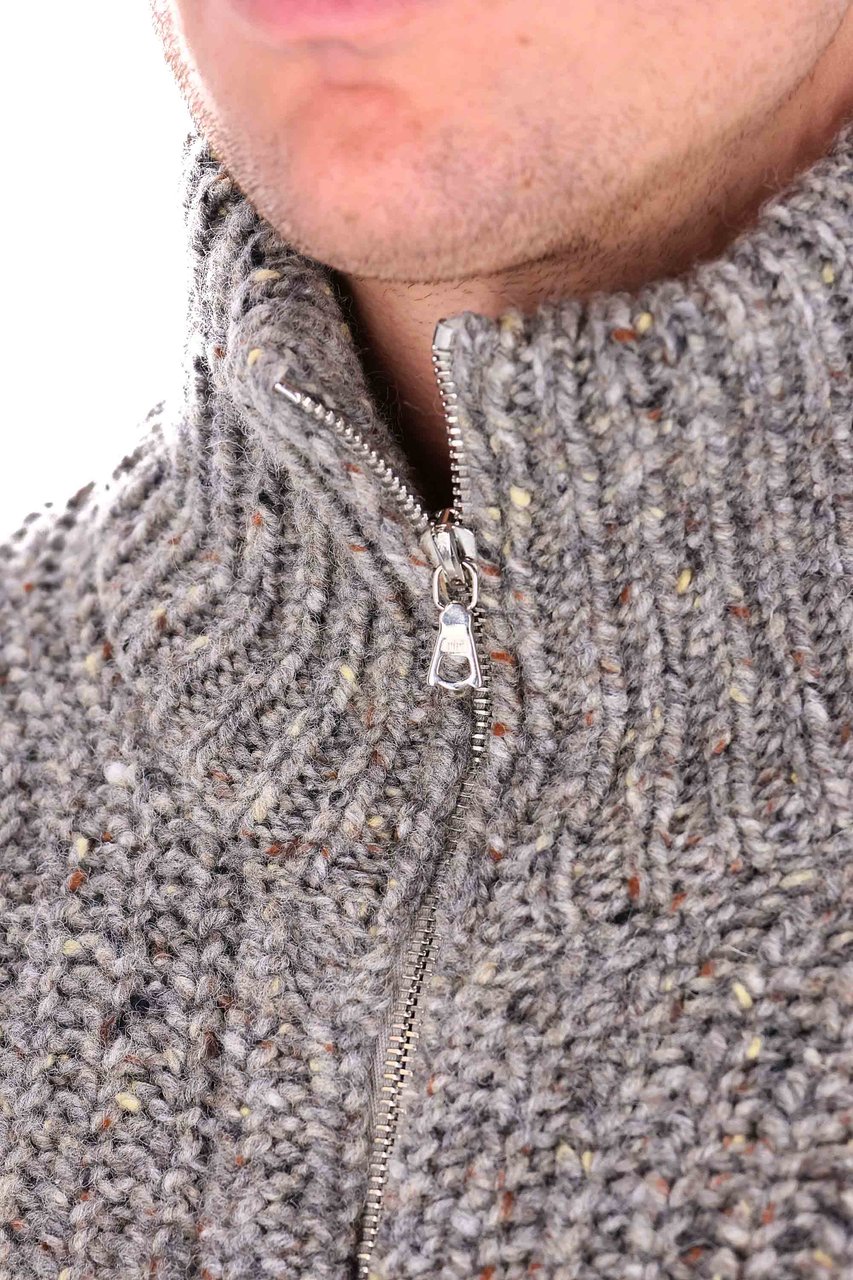 Howlin Sale Pepe Full-Zip Wool Sweater Grijs