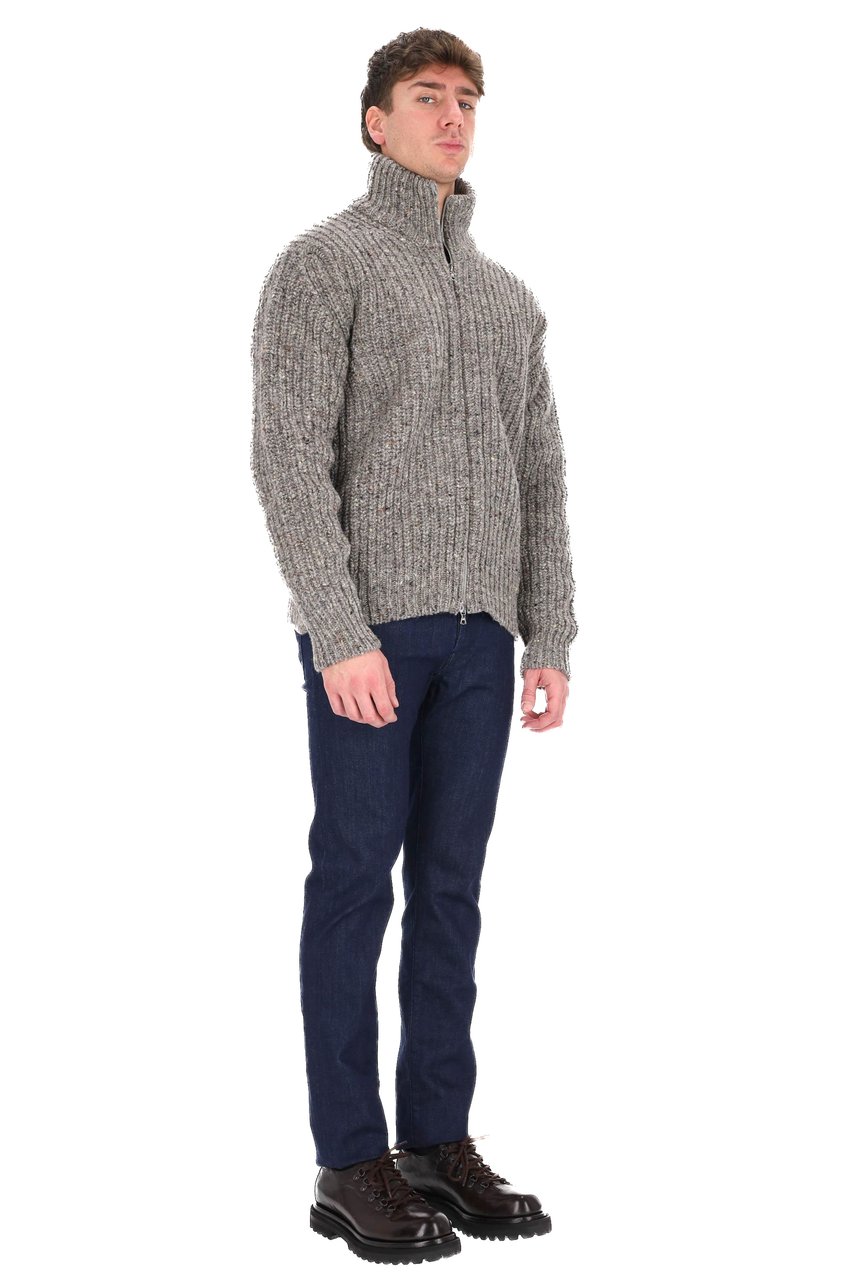 Howlin Sale Pepe Full-Zip Wool Sweater Grijs