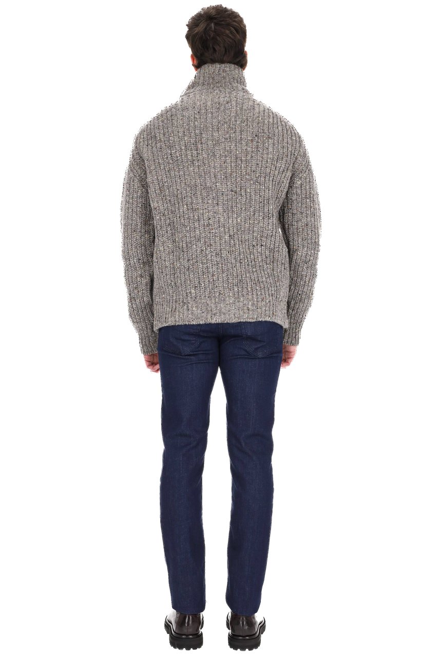 Howlin Sale Pepe Full-Zip Wool Sweater Grijs