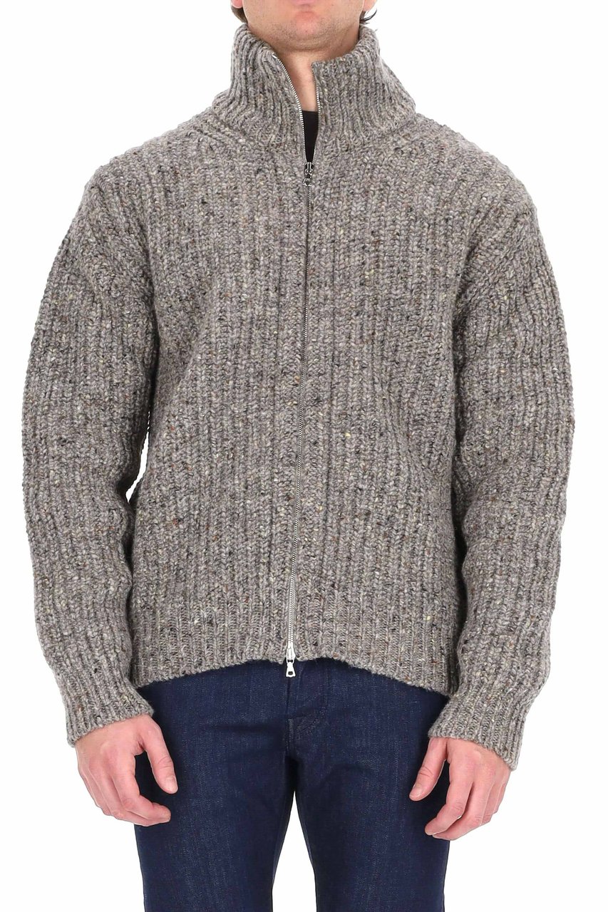Howlin Sale Pepe Full-Zip Wool Sweater Grijs