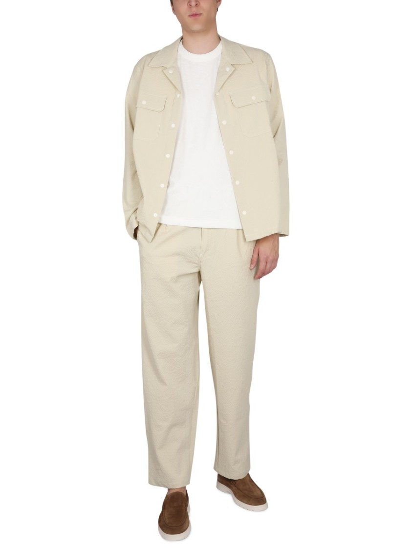 Howlin Bowling Neck Cotton Shirt Neutraal
