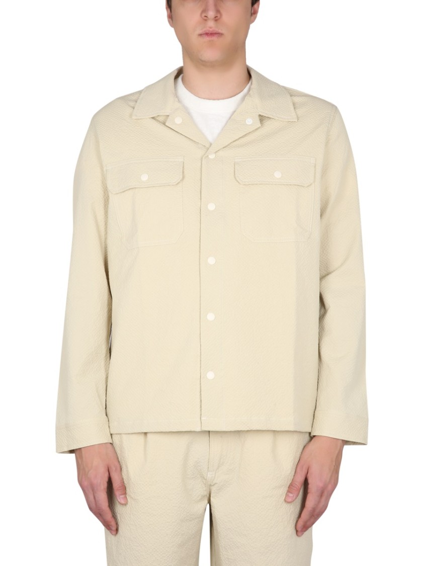 Howlin Bowling Neck Cotton Shirt Neutraal