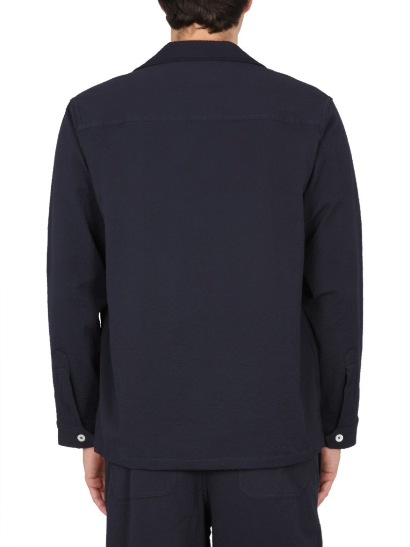 Howlin Bowling Neck Cotton Shirt Blauw