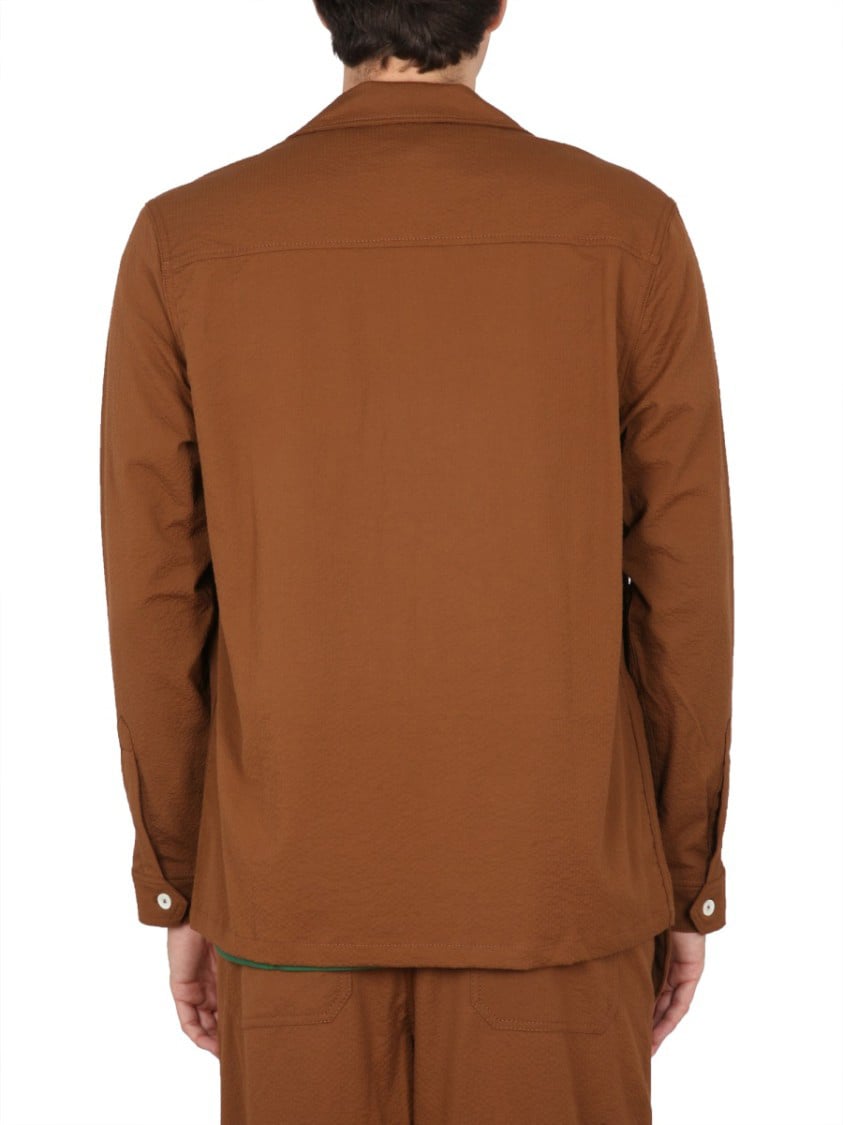 Howlin Bowling Neck Cotton Shirt Bruin