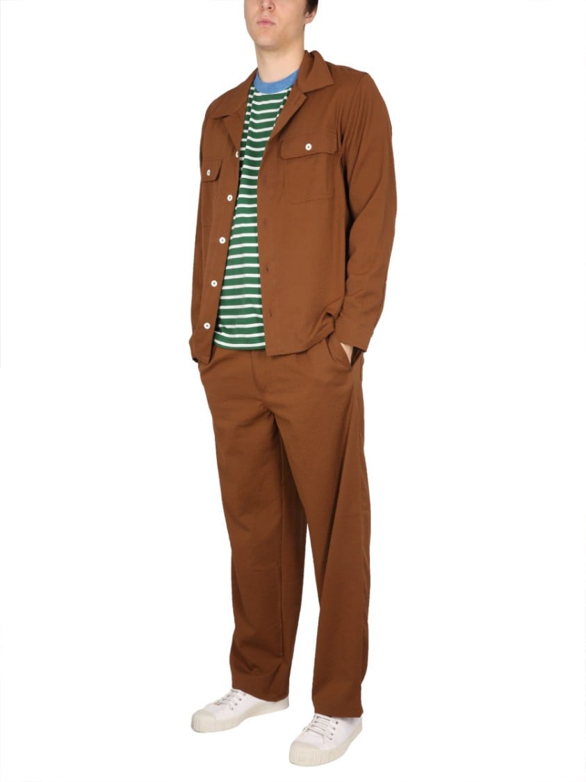 Howlin Bowling Neck Cotton Shirt Bruin