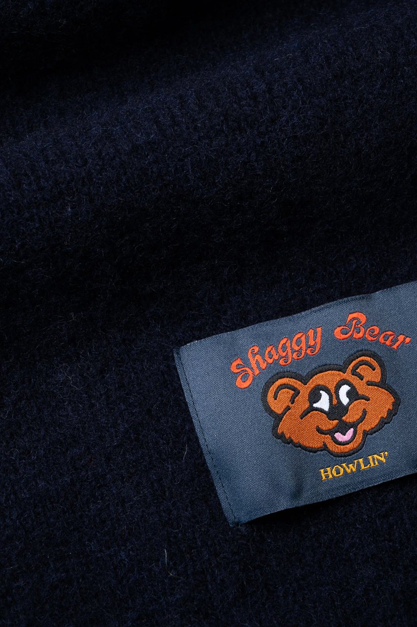 Howlin Shaggy Bear Boxy Fit Shetland Wool Cardigan Zwart
