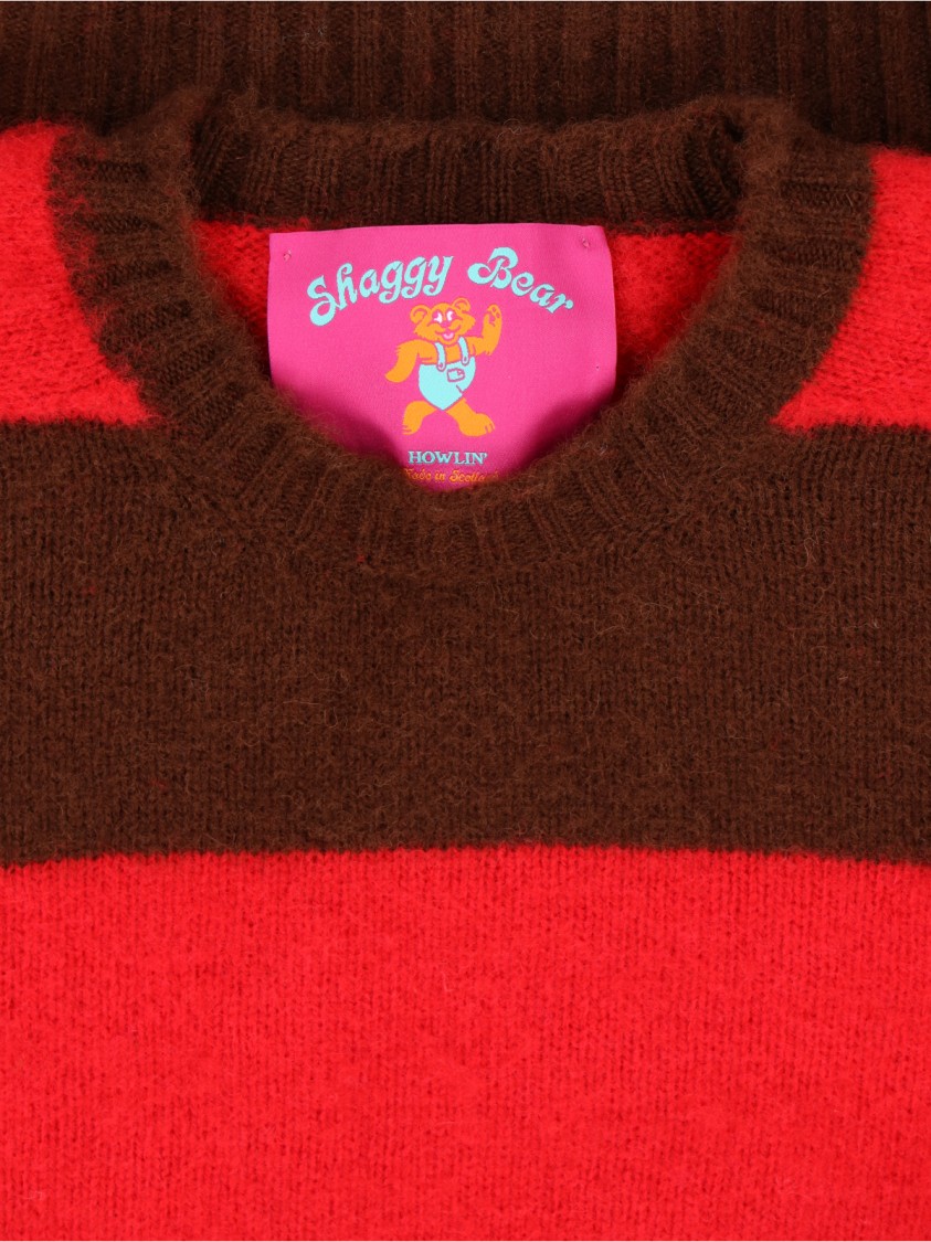 Howlin Textured Knit Sweater With Classic Crew Neckline Rood