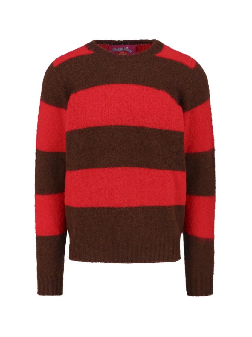 Howlin Textured Knit Sweater With Classic Crew Neckline Rood
