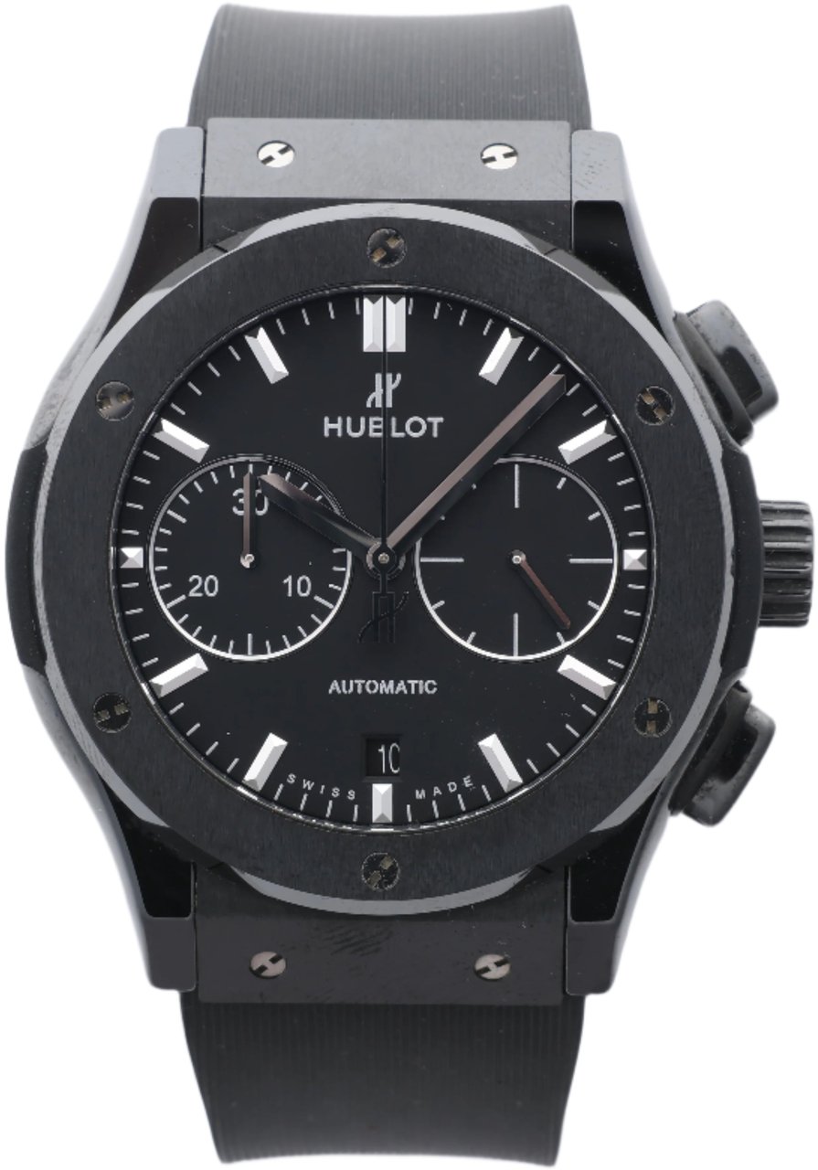 Hublot Hublot Classic Fusion Black magic 521.CM.1171.RX 1417718 Ti & CE & rubber AT Black Dial Watch Zwart