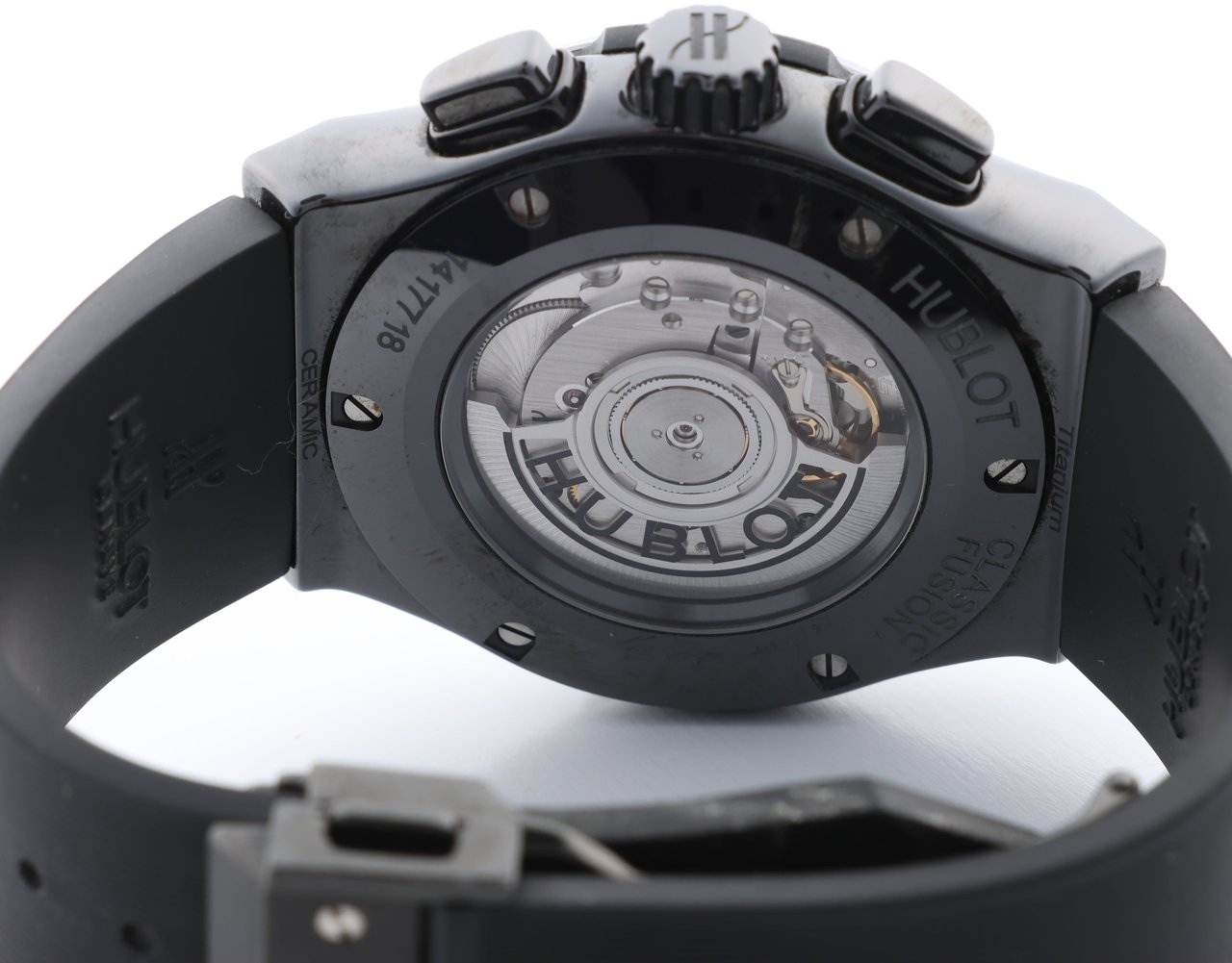 Hublot Hublot Classic Fusion Black magic 521.CM.1171.RX 1417718 Ti & CE & rubber AT Black Dial Watch Zwart