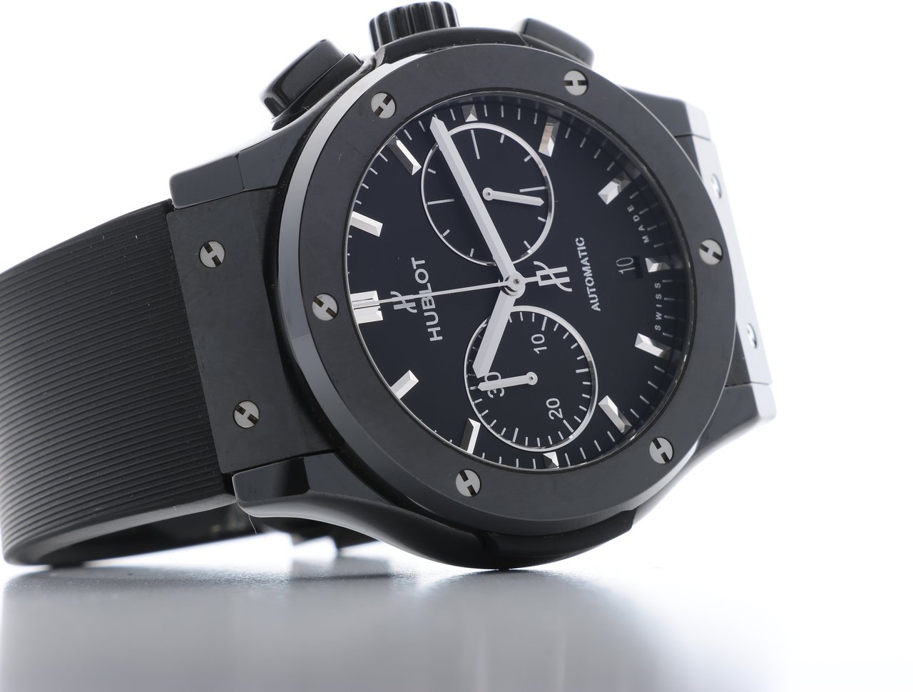 Hublot Hublot Classic Fusion Black magic 521.CM.1171.RX 1417718 Ti & CE & rubber AT Black Dial Watch Zwart