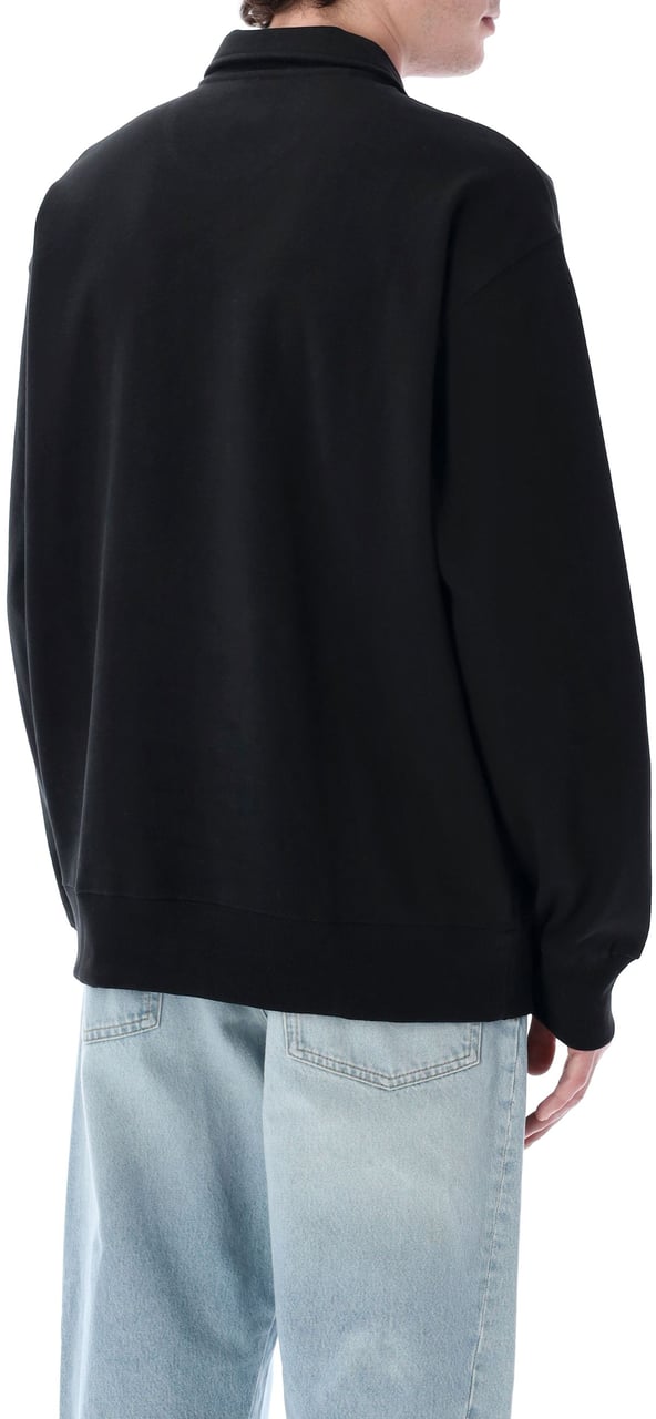 Huf Big Block 1/4 Zip Nero Zwart