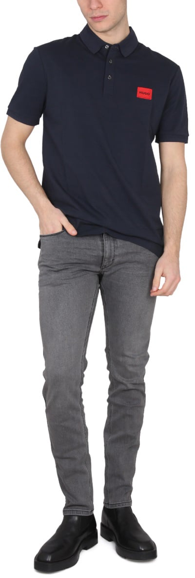 Hugo POLO WITH LOGO PATCH Blauw