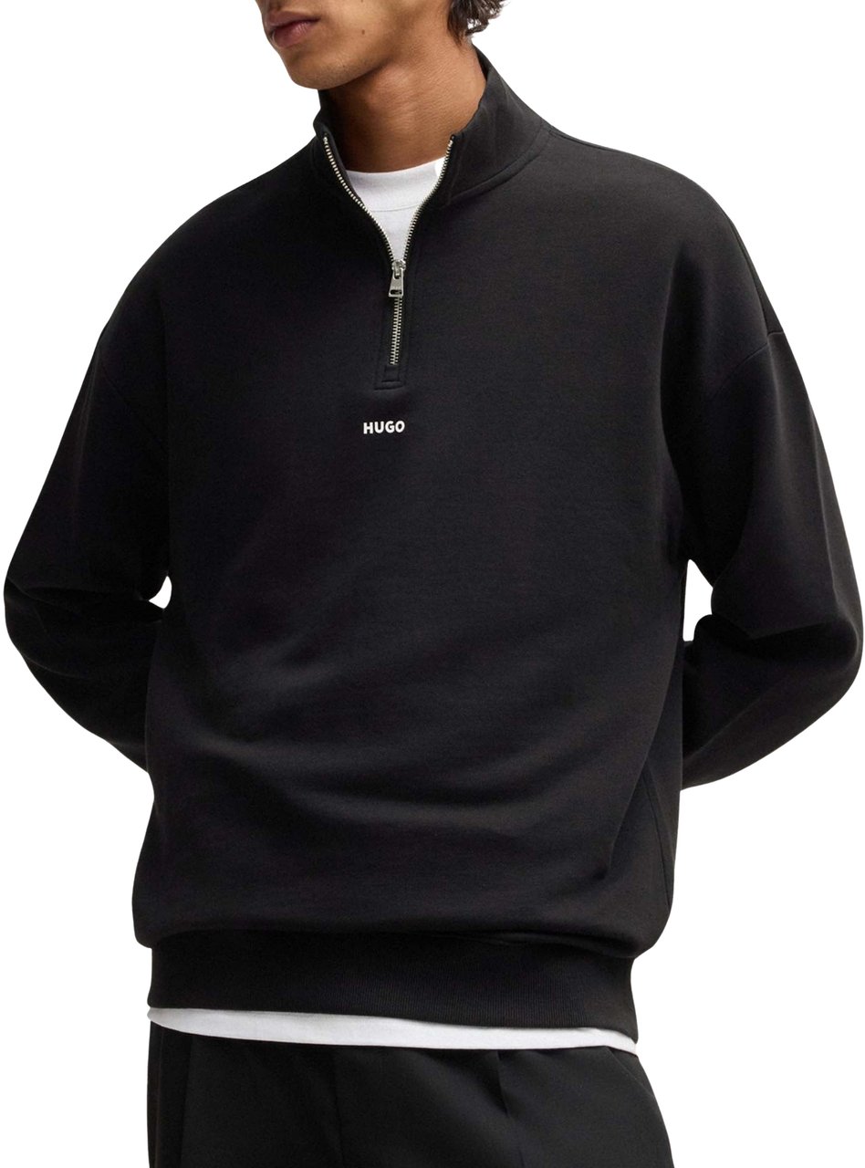 Hugo Durty244 Half Zip Sweater Zwart