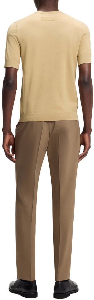 Hugo San Carl Knit T-Shirt Beige