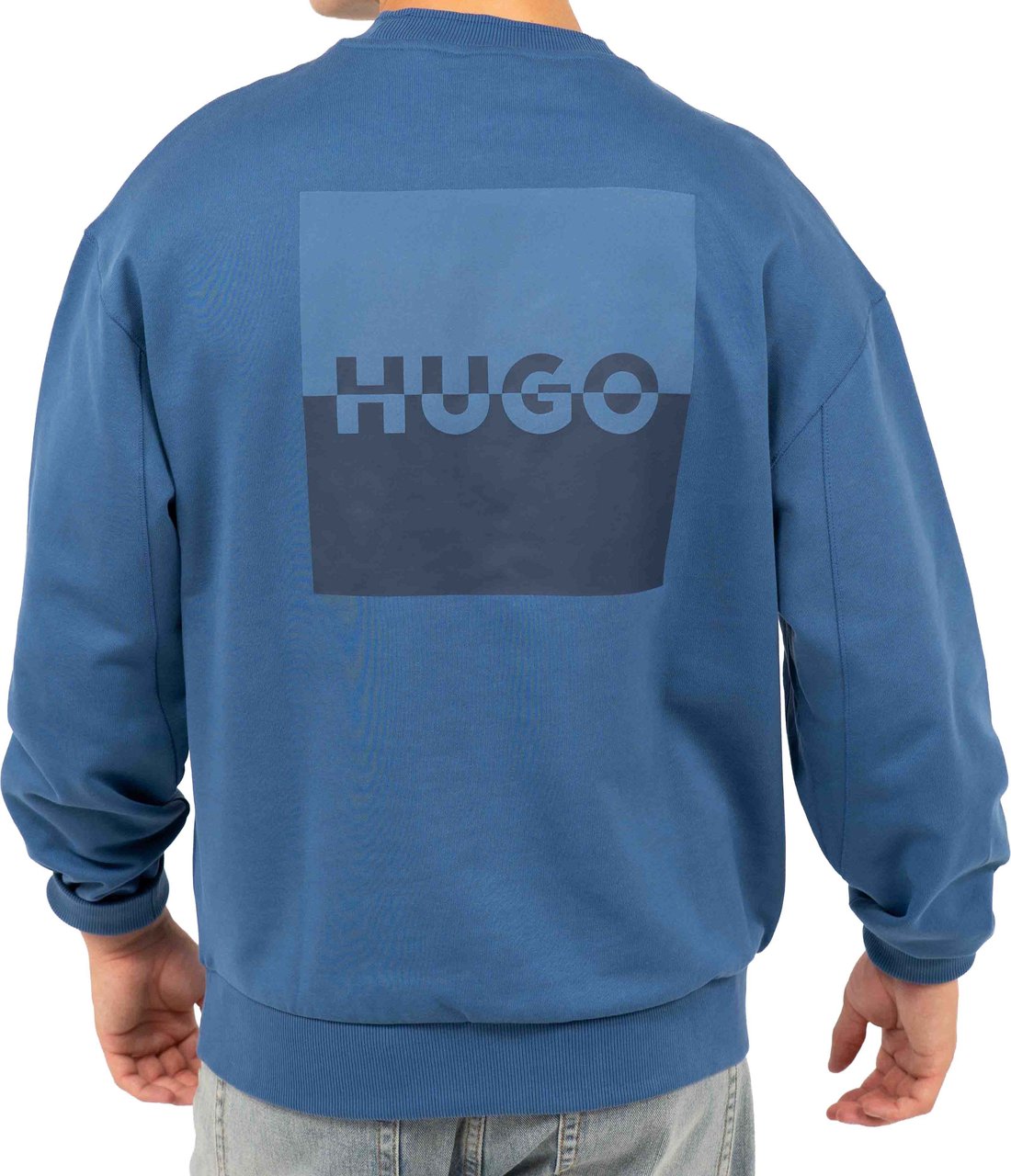 Hugo Dusplited Sweater Blauw