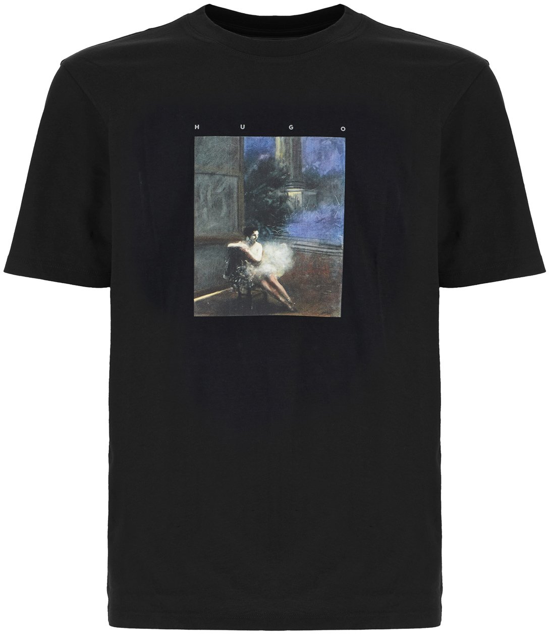 Hugo Hugo Black cotton t-shirt Zwart