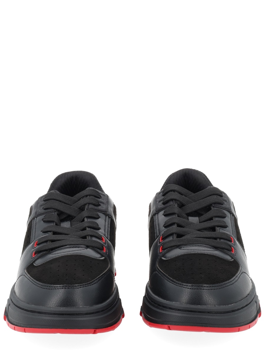 Hugo Yarrow Black Red Accents Sneakers Zwart