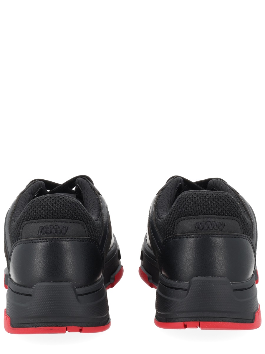 Hugo Yarrow Black Red Accents Sneakers Zwart