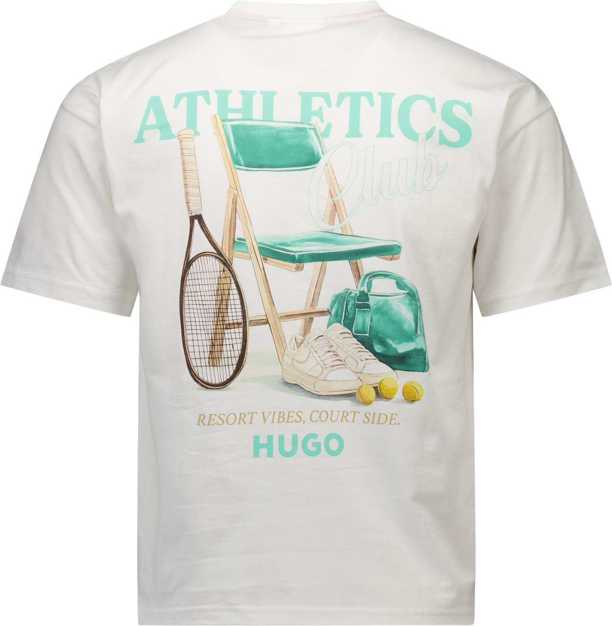 Hugo HUGO Kinder Jongens T-Shirt In Off White Wit