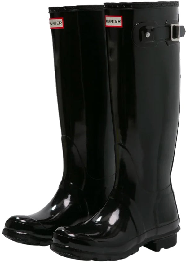 Hunter Tall Boots Womens Original Gloss Nero Zwart