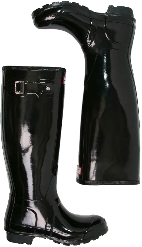 Hunter Tall Boots Womens Original Gloss Nero Zwart