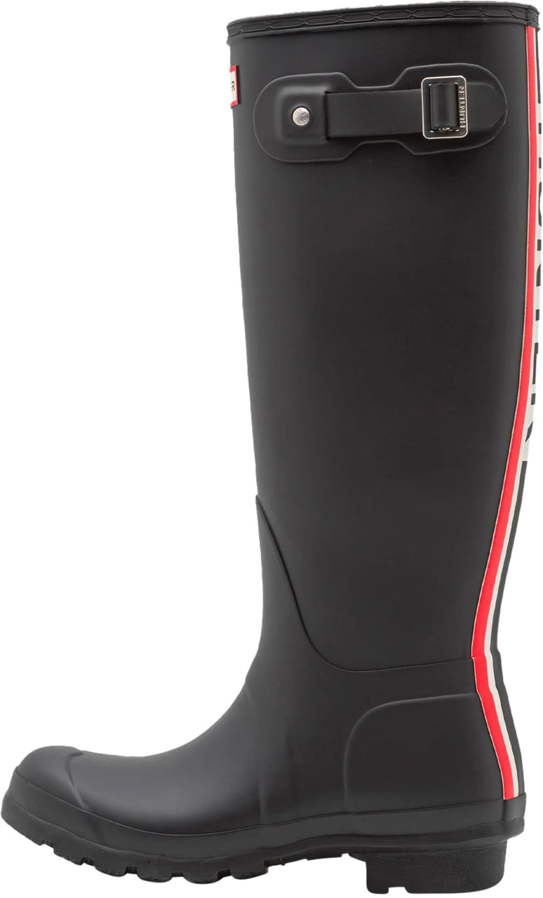 Hunter Tall Boots Womens Tri-Colour Logo Backstrap Nero Zwart