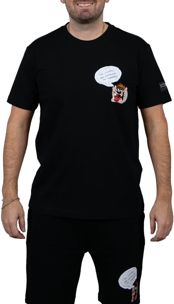 Iceberg Iceberg Looney Tunes T-Shirt Tasmanian Devil Zwart