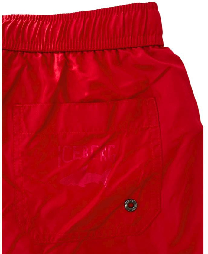 Iceberg Red Polyester Men Swim Short Divers