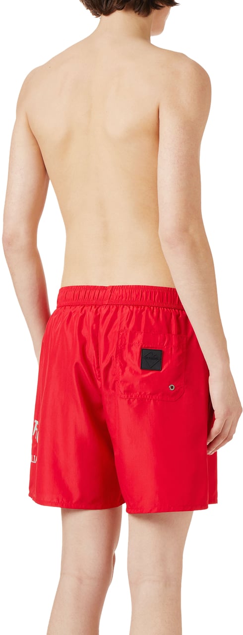 Iceberg Red swim trunks with drawstring and contrasting Iceberg logo on the leg Rood