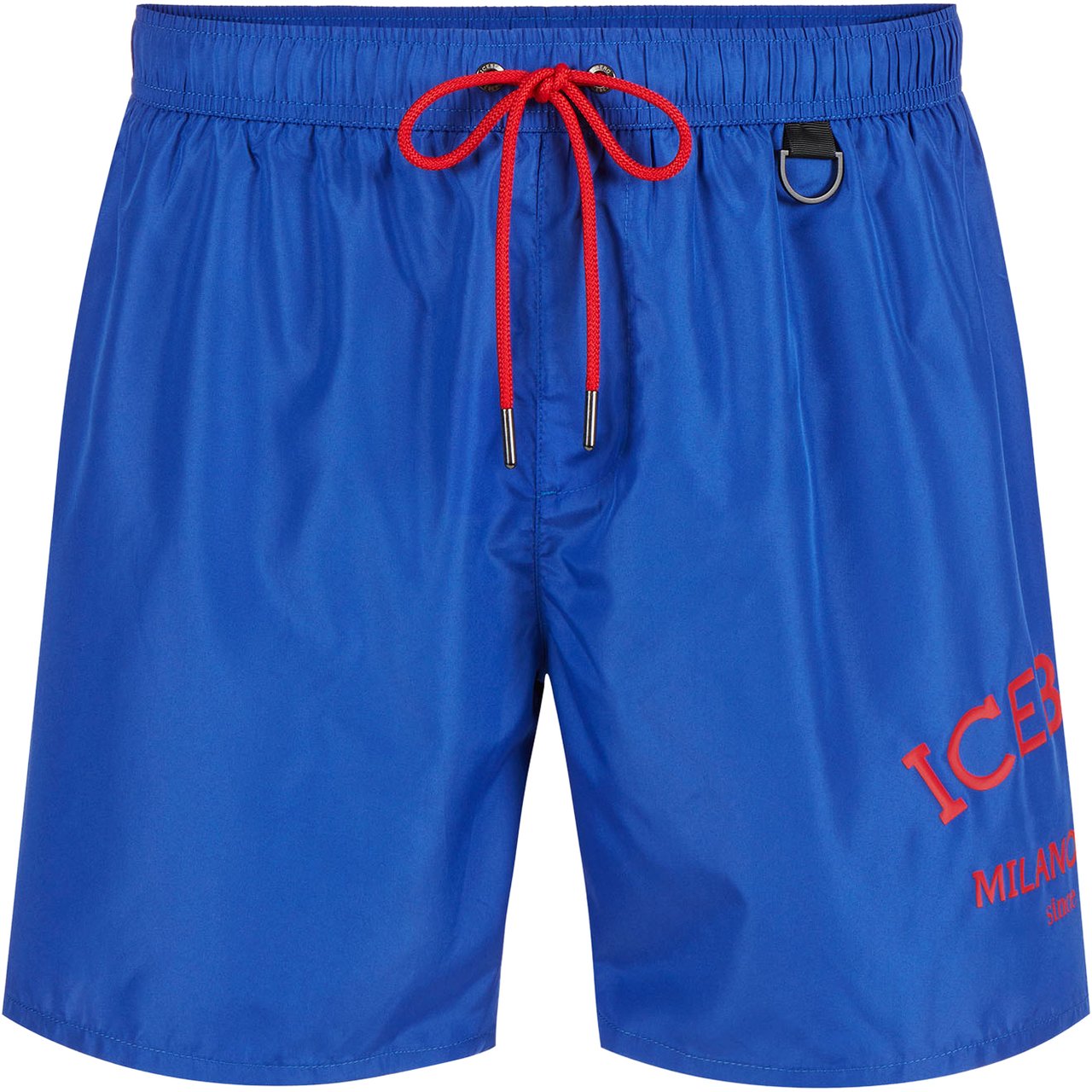 Iceberg Blue swim boxer shorts with drawstring and contrasting Iceberg logo on the leg Blauw