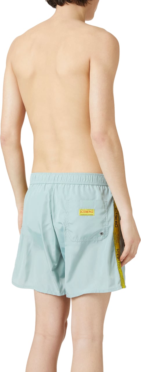 Iceberg Sage Green Swim Trunks with Contrast Drawstring Groen