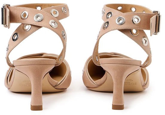 Iceberg Blush kitten heel sling back with stud details Roze